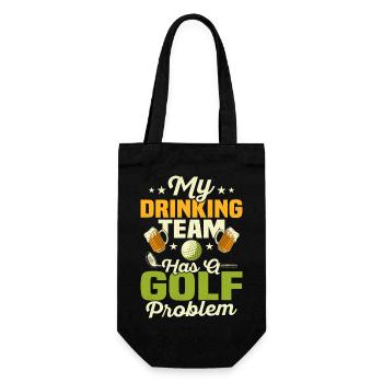 My Drinking Team Has A Golf Problem Par Tee Golfin - Geschenkbeutel für Flaschen - Schwarz - Vorne