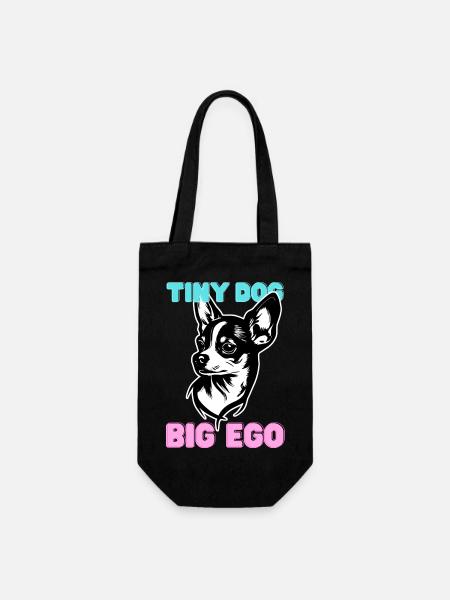 Chihuahua - Kleiner Hund, großer Stolz Lustig - Geschenkbeutel für Flaschen - Schwarz