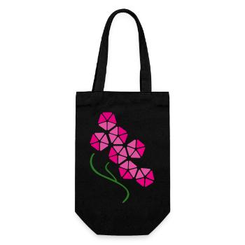 Fleur d’orchidée rose géométrique – Art floral moderne - Sac à bouteille - noir - Devant