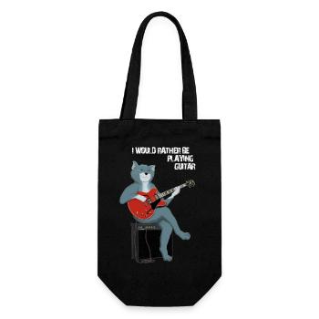 JE PRÉFÈRE JOUER DE LA GUITARE - CAT - Sac à bouteille - noir - Devant