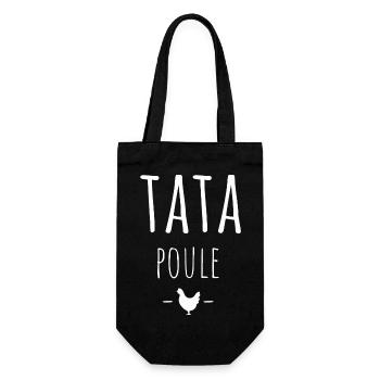 tata poule / t-shirt humour tata - Sac à bouteille - noir - Devant