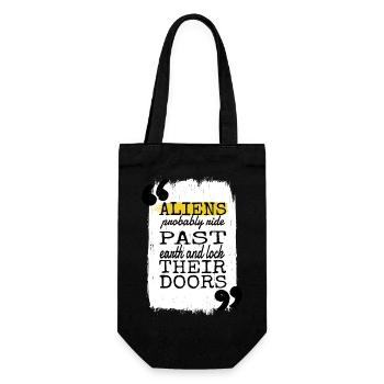 alien loving kid ancient egyptian aliens - Geschenkbeutel für Flaschen - Schwarz - Vorne