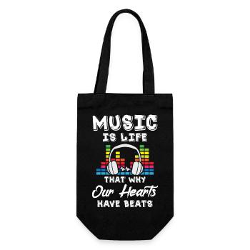Music is Lifes - Geschenkbeutel für Flaschen - Schwarz - Vorne