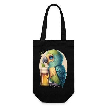 Sweet Beer Parrot - Gift Bag for Bottles - black - Front