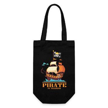 Pirate in Training / Pirateship - Geschenkbeutel für Flaschen - Schwarz - Vorne