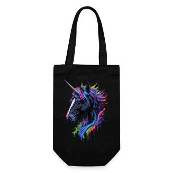 Rainbow Splash Einhorn - Geschenkbeutel für Flaschen - Schwarz - Vorne