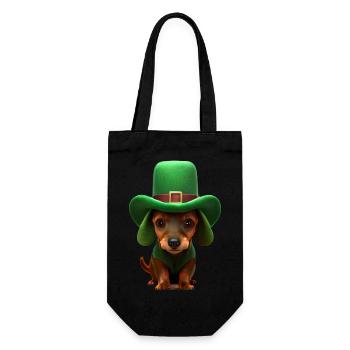 Dachshund dog St Patricks Day dog owner dogs - Gift Bag for Bottles - black - Front