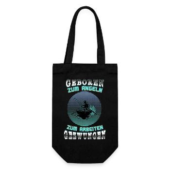 Zum Angeln geboren - Angler Geschenk - Fischer - Geschenkbeutel für Flaschen - Schwarz - Vorne