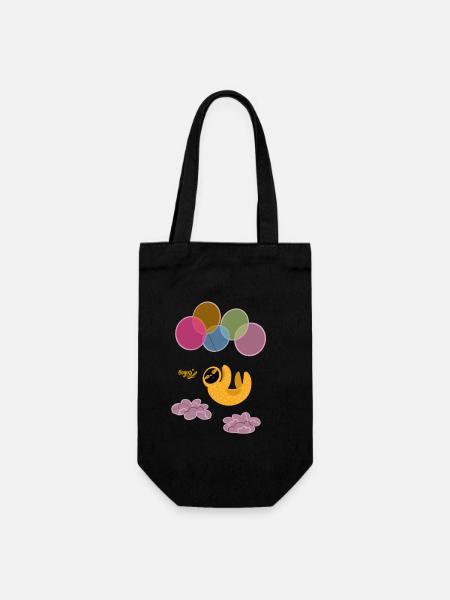 Faultier - Geschenkbeutel für Flaschen - Schwarz
