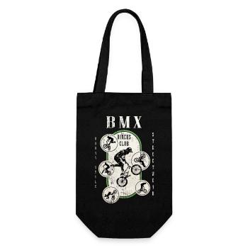 BMX Bike Biker Stunt Trick Freestyle Vintage - Gift Bag for Bottles - black - Front