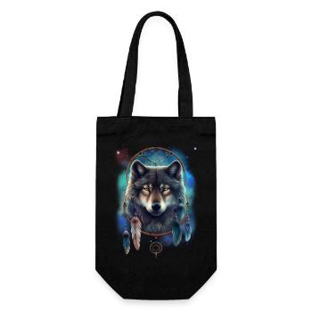 Wolf Space Dream Catcher Plumes spirituelles Wolf - Sac à bouteille - noir - Devant
