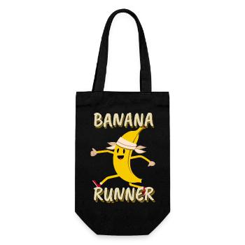 Banane Joggen Marathon Banana Runner - Geschenkbeutel für Flaschen - Schwarz - Vorne