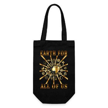 EARTH FOR ALL OF US - Gift Bag for Bottles - black - Front