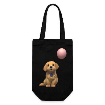 Dog Owner Golden Retriever Dog Puppy Dogs - Gift Bag for Bottles - black - Front