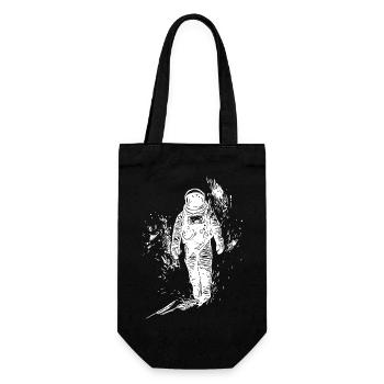 Lonely astronaut walk in moondust desert - Gift Bag for Bottles - black - Front