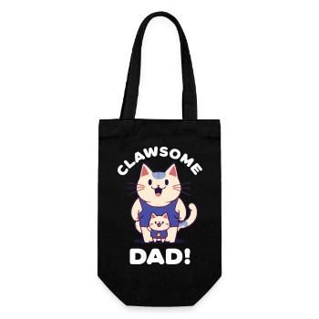 Clawsome Papa Lustige Katze Liebhaber Vater Papa Kitty Lo - Geschenkbeutel für Flaschen - Schwarz - Vorne