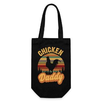 Chicken Daddy Retro Vintage Style Chicken - Gift Bag for Bottles - black - Front