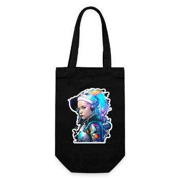 Astronaute de l’espace arc-en-ciel de la voie lactée - Sac à bouteille - noir - Devant