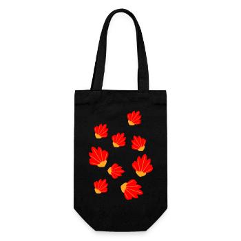 Flower Blume Pflanze - Geschenkbeutel für Flaschen - Schwarz - Vorne