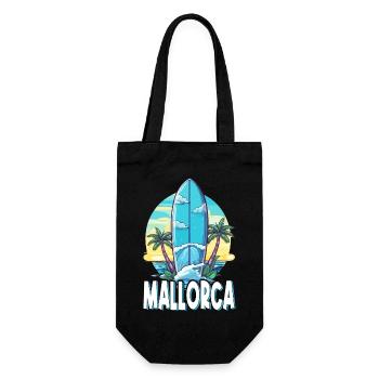 Mallorca Palmen Surfen Spanien Insel Sommer Party - Geschenkbeutel für Flaschen - Schwarz - Vorne
