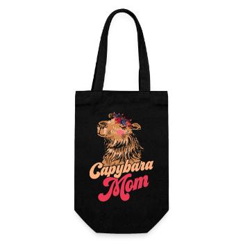 Capybara Mom Capibara Owner Rodent Mammal - Geschenkbeutel für Flaschen - Schwarz - Vorne