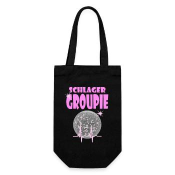 SCHLAGERGROUPIE rosa - Geschenkbeutel für Flaschen - Schwarz - Vorne