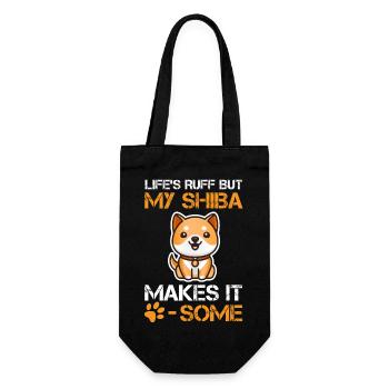 Süßes LIFE'S RUFF BUT MY SHIBA MAKES IT PAW SOME - Gift Bag for Bottles - black - Front