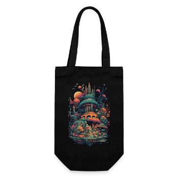 Trippy Explosion - Psychedelisches Motiv - Geschenkbeutel für Flaschen - Schwarz - Vorne