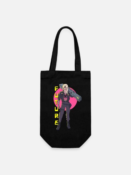Cyberpunk Girl - Geschenkbeutel für Flaschen - Schwarz