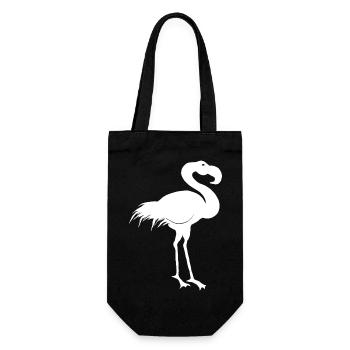 tieroutfits für damen, Flamingokopf - Geschenkbeutel für Flaschen - Schwarz - Vorne