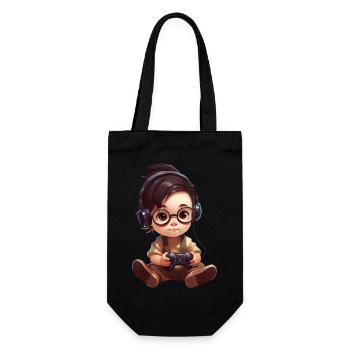 Gamepad Girl - Gift Bag for Bottles - black - Front