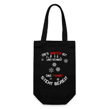Obs Winter ist und schneit das TShrit steht bereit - Geschenkbeutel für Flaschen - Schwarz - Vorne