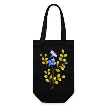Flowers - Gift Bag for Bottles - black - Front