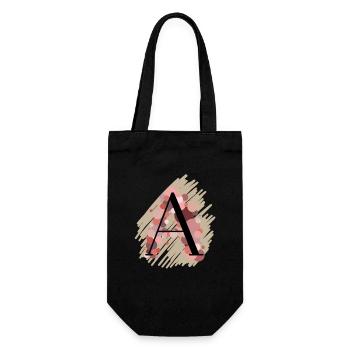 Lettre A - rose/rouge - Sac à bouteille - noir - Devant