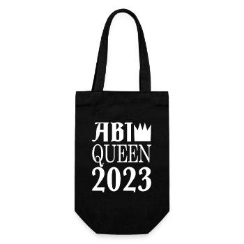 Abi queen 2023 - Geschenkbeutel für Flaschen - Schwarz - Vorne