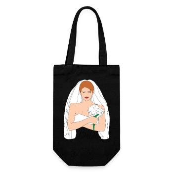 bride brown - Gift Bag for Bottles - black - Front
