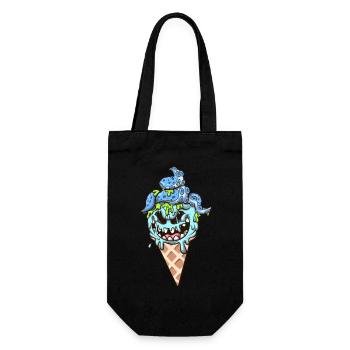 Eiswaffel-Monster - Geschenkbeutel für Flaschen - Schwarz - Vorne
