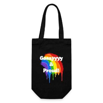 Fröhlich und stolz! LGBTQ-Stolz - Geschenkbeutel für Flaschen - Schwarz - Vorne