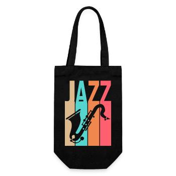 Jazz Music - Saxophonist - Gift Bag for Bottles - black - Front