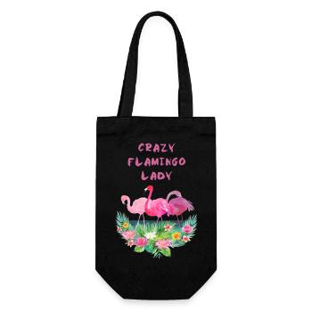 Crazy Flamingo Lady T Shirt - Gift Bag for Bottles - black - Front