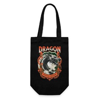 Dragon Fantasy Magic Mysticism Creature Animal Vintage - Gift Bag for Bottles - black - Front