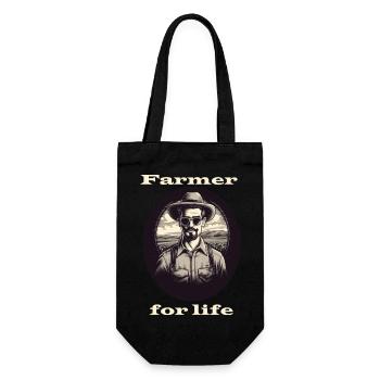 Agriculteur à vie blanc - Sac à bouteille - noir - Devant