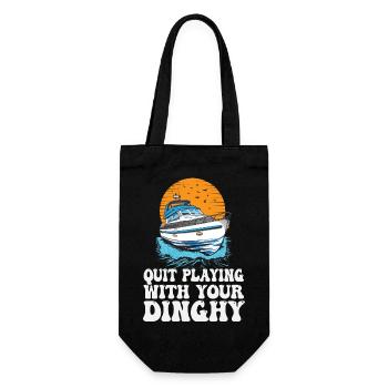 Funny Motorboating Quote Quit Playing With Your - Gift Bag for Bottles - black - Front