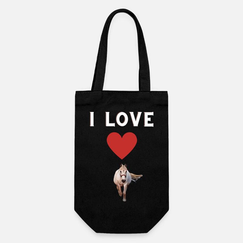 J’aime les chevaux - Sac à bouteille - noir