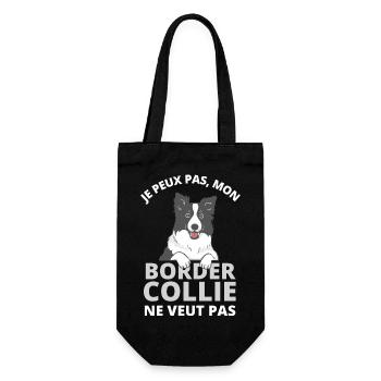 Mon Border collie ne veut pas 2 - Sac à bouteille - noir - Devant
