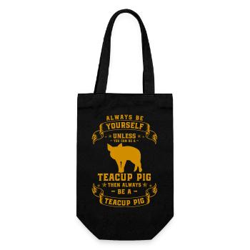 Teacup pig piggy - Gift Bag for Bottles - black - Front