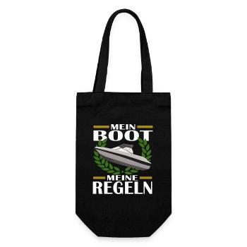 MEIN BOOT MEINE REGELN - Geschenkbeutel für Flaschen - Schwarz - Vorne
