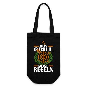 MEIN GRILL MEINE REGELN - Geschenkbeutel für Flaschen - Schwarz - Vorne