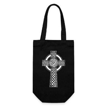 White Celtic Cross - Gift Bag for Bottles - black - Front