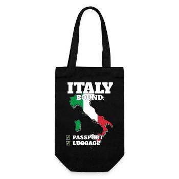 Italy Bound Country Travel Italian Flag Vacation - Gift Bag for Bottles - black - Front